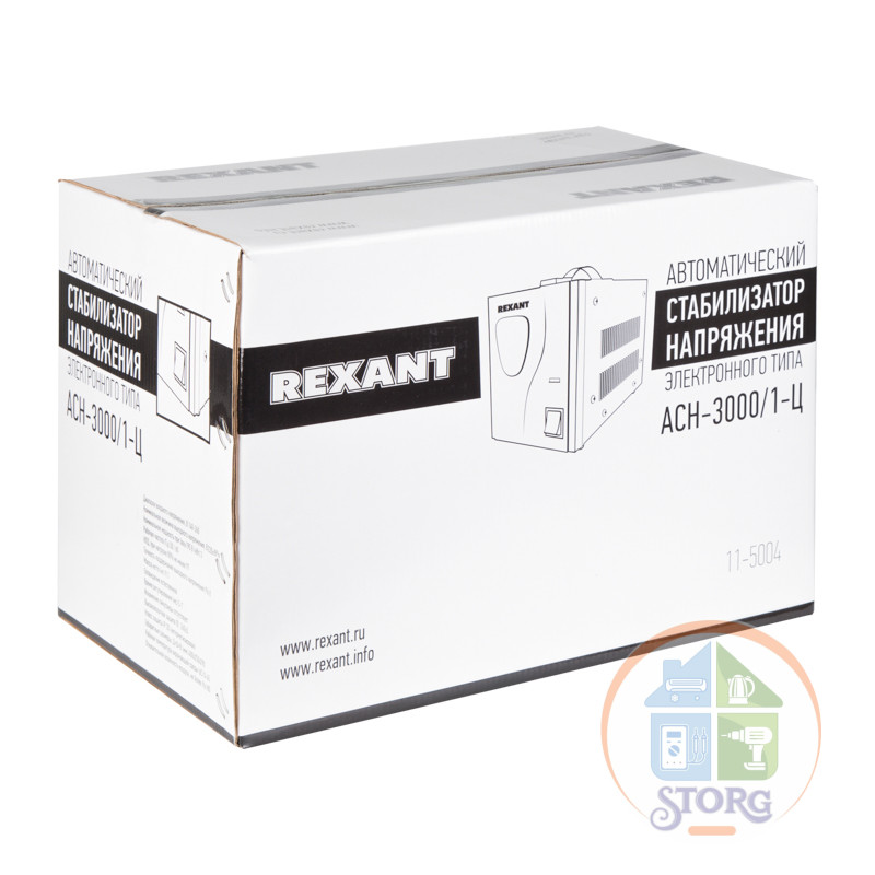 Стабилизатор напряжения релейный REXANT AСН-3000/1-Ц (3 кВт, 140-260В, 12 мес гарантия)