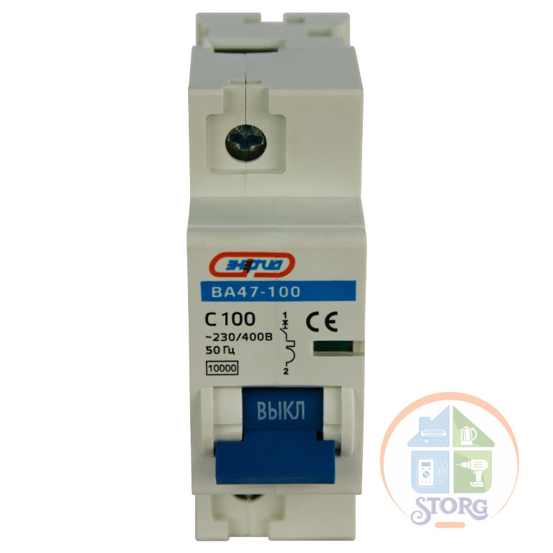 Автоматический выключатель ЭНЕРГИЯ ВА47-100 1P 100А (С) 10кА, 12 мес.гарантия