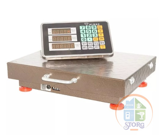 Весы торговые беспроводные ALMAZ A-4034, 150кг, 32х42см, напольные, дистанционный дисплей