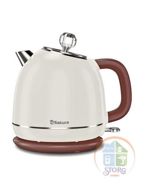 Чайник электрический SAKURA SA-2187WBR 1.7 л, 1500-1800 Вт, дисковый нагревательный элемент, двухслойный корпус: нержавеющая сталь Чайник электрический SAKURA SA-2187WBR 1.7 л, 1500-1800 Вт, дисковый нагревательный элемент, двухслойный корпус: нержавеющая сталь