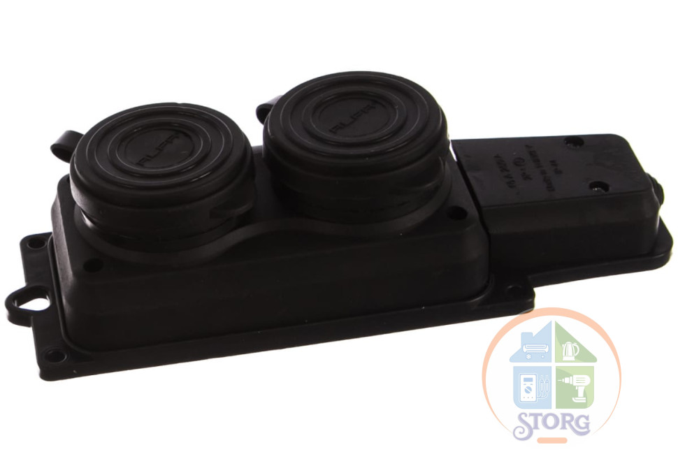 Колодка каучуковая 2 гнезда 16A с з/к BS 177 (IP44) AVF (20)