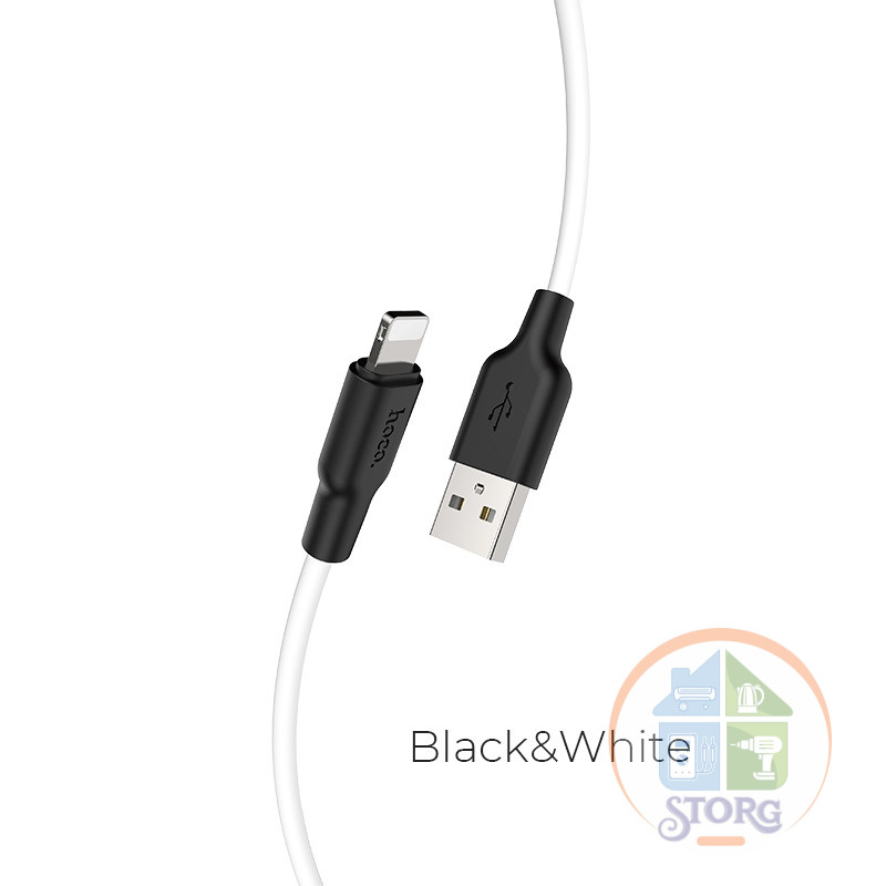Кабель USB Hoco X21 Silicone charging cable Type-C (black - white)