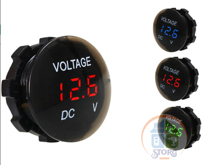 Разъем Usb в авто (врезные) 12V-24V SKU-2029 Вольтметр (Круглый)