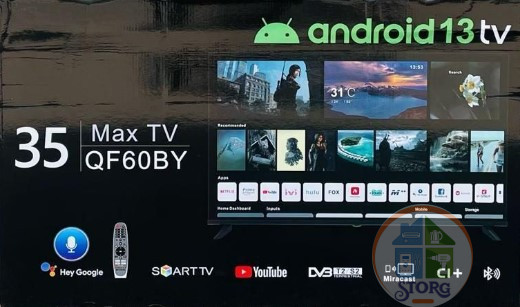 35" Телевизор QF60BY 1366x768, HD READY, 60 Гц, Smart Android Голосовое управление